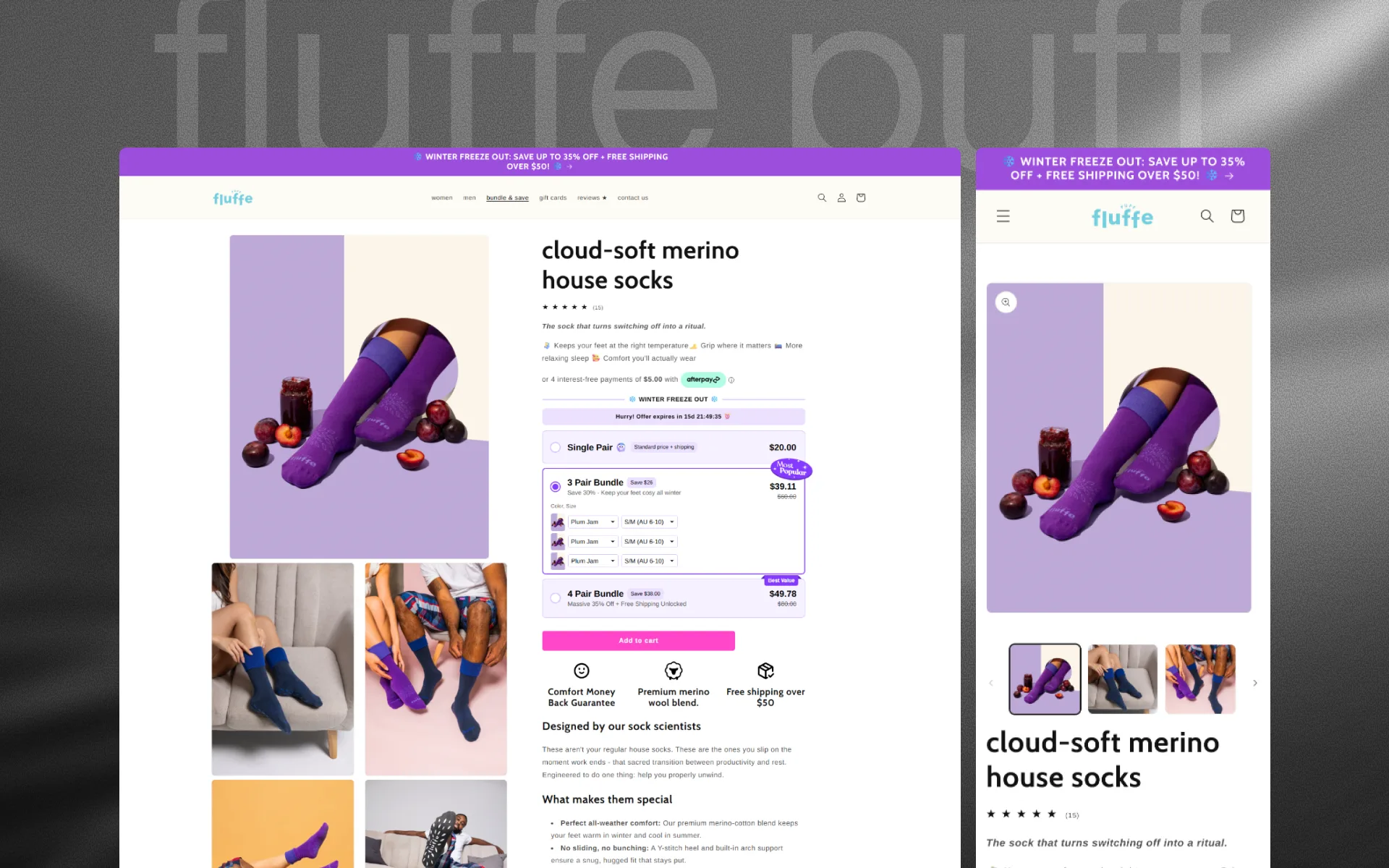 Fluffe Puff ecommerce experience detail 3