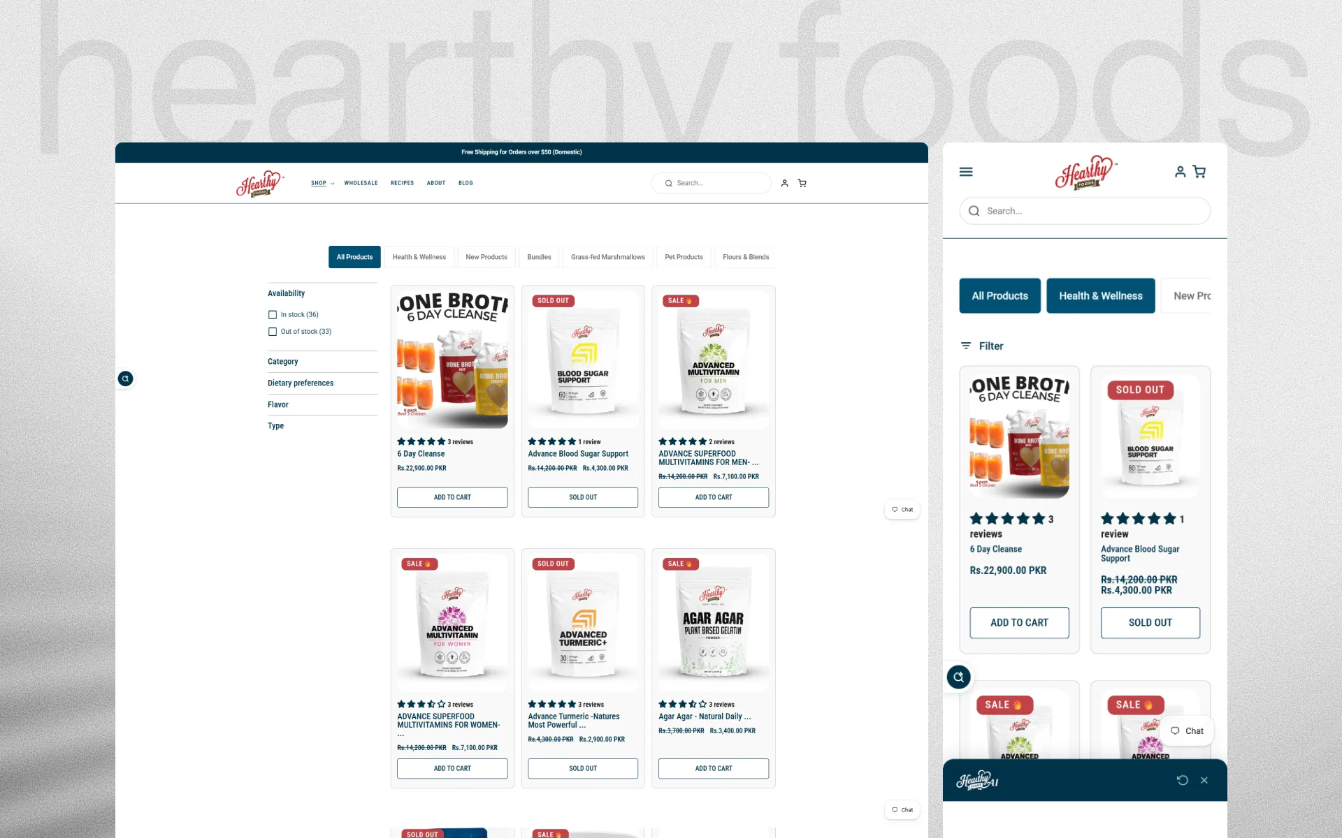 Hearthy Foods ecommerce experience detail 3