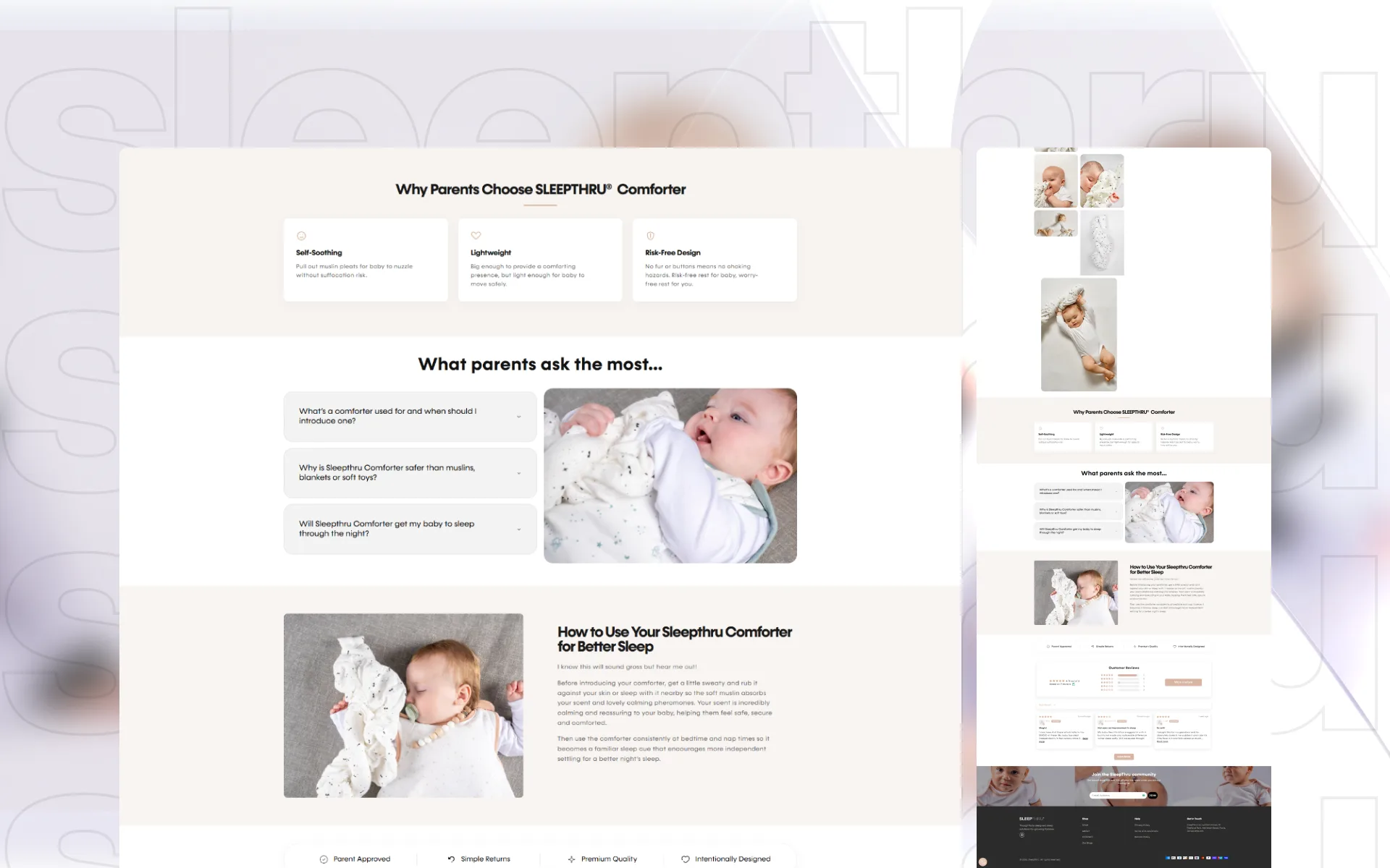 SleepThru ecommerce experience detail 2