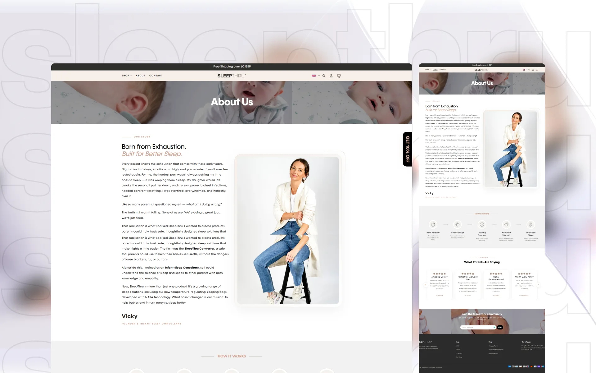 SleepThru ecommerce experience detail 3