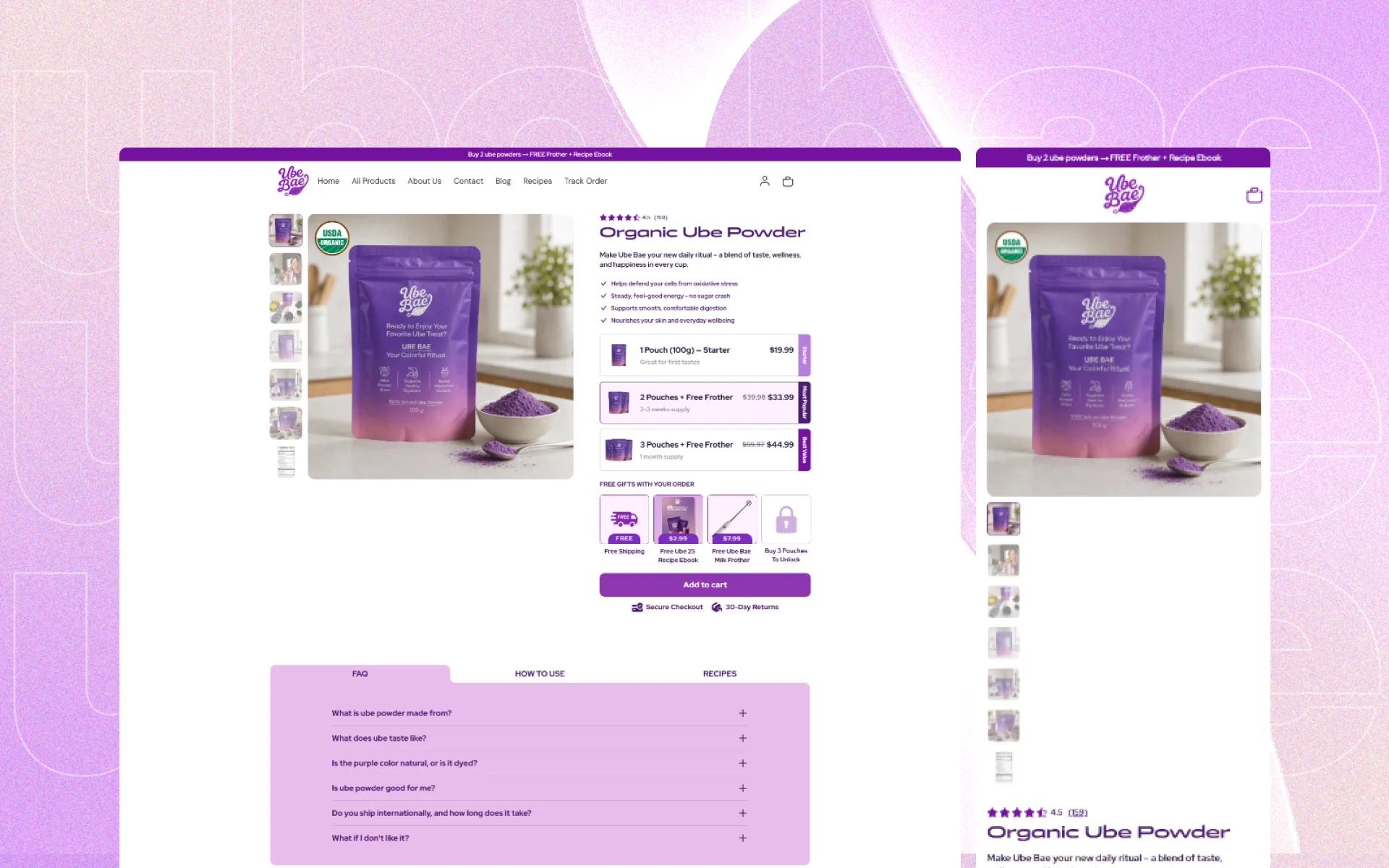 Ube Bae ecommerce experience detail 2
