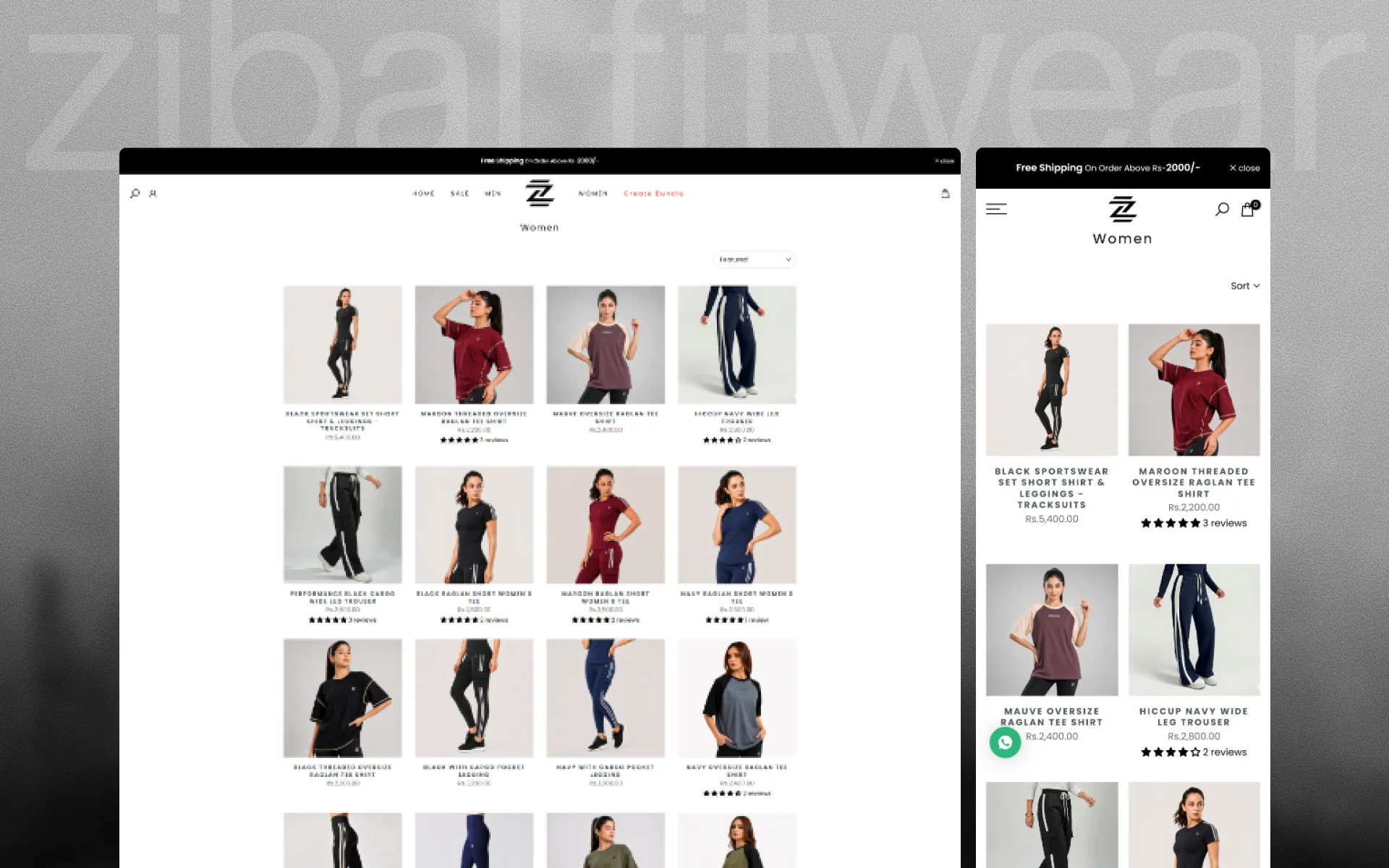 Zibal Fitwear ecommerce experience detail 1